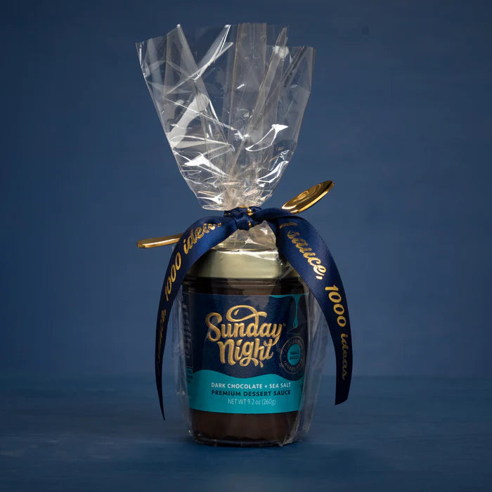 GIFT-WRAPPED JAR DARK CHOCOLATE + SEA SALT