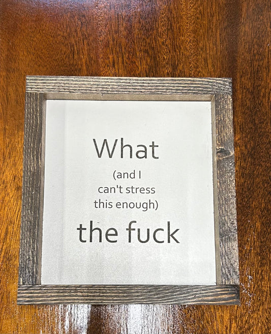 What (and I can't stress enough) the fuck