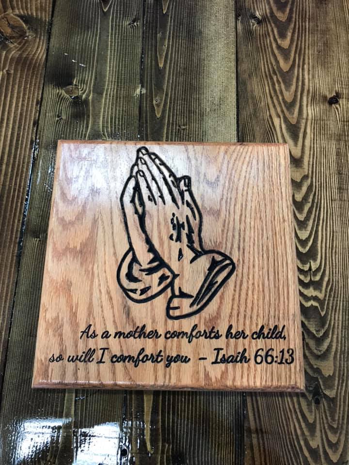 12x12 Praying Hands Sign