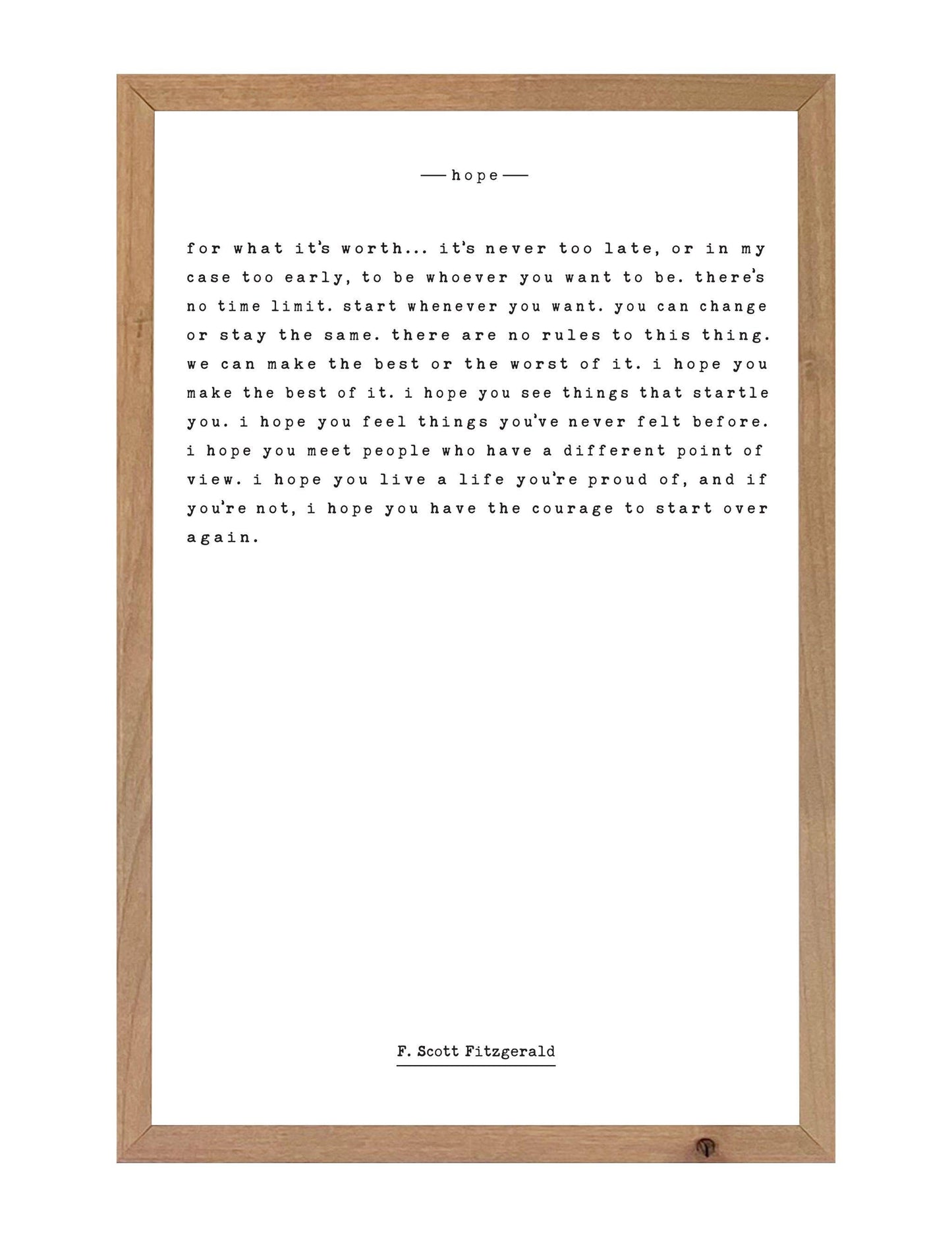 Farmhouse Brown Hope Quote