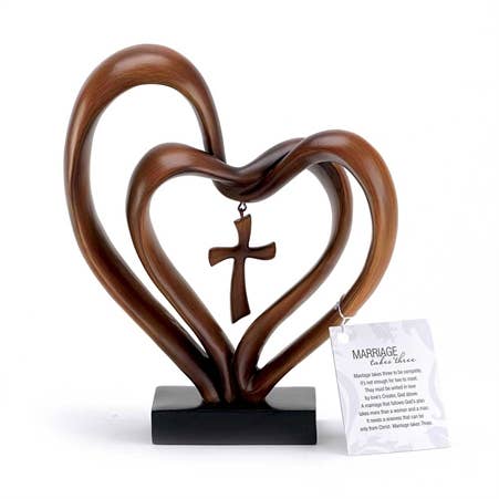 Double Heart / Cross Figurine
