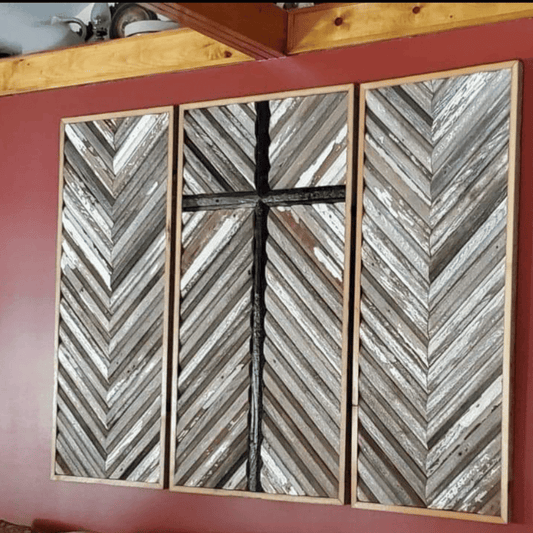 Three Piece Barnwood Cross