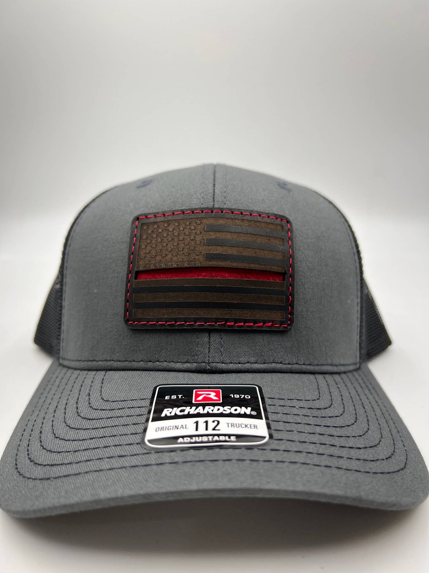Thin Red Line Leather Patch Hat