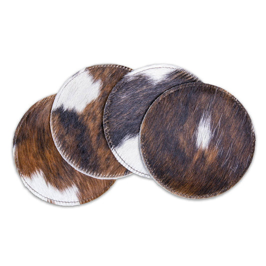 Cowhide Coaster Set