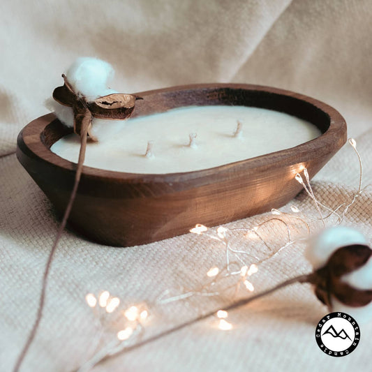 Spring & Summer - 3 Wick Wood Dough Bowl Candle