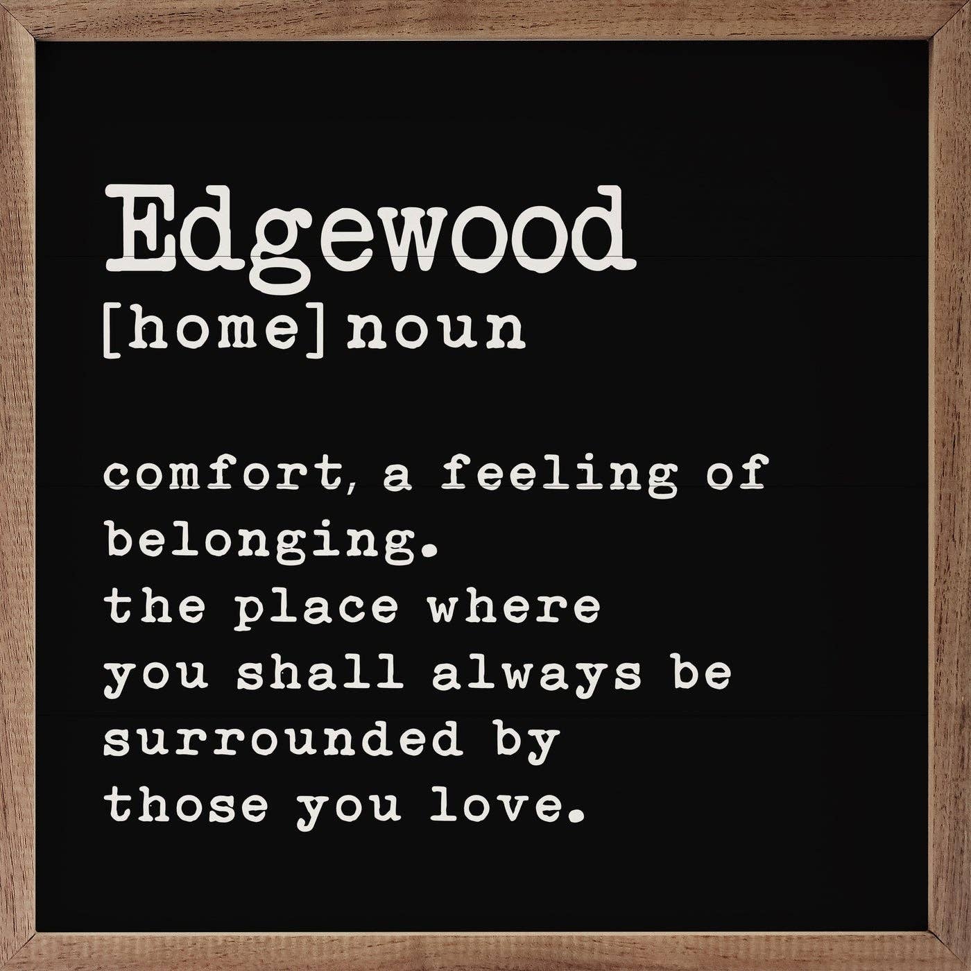 Personalized City Or State Definition Black: 4 x 4 x 1