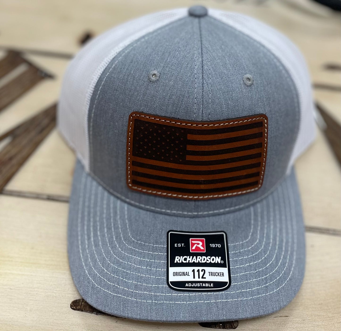 American Flag Leather Patch Hat