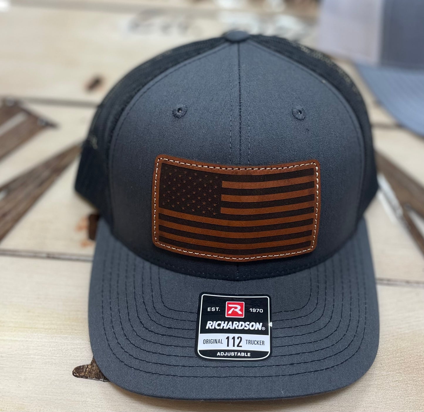 American Flag Leather Patch Hat