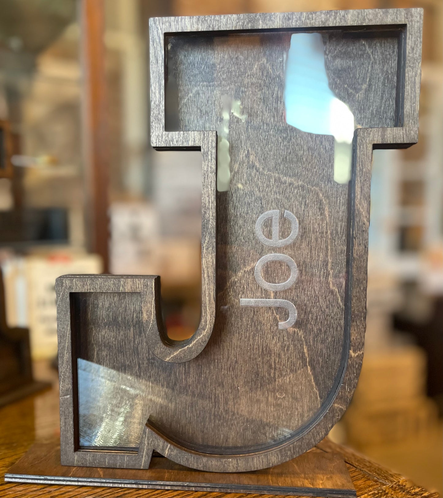 Letter piggy bank