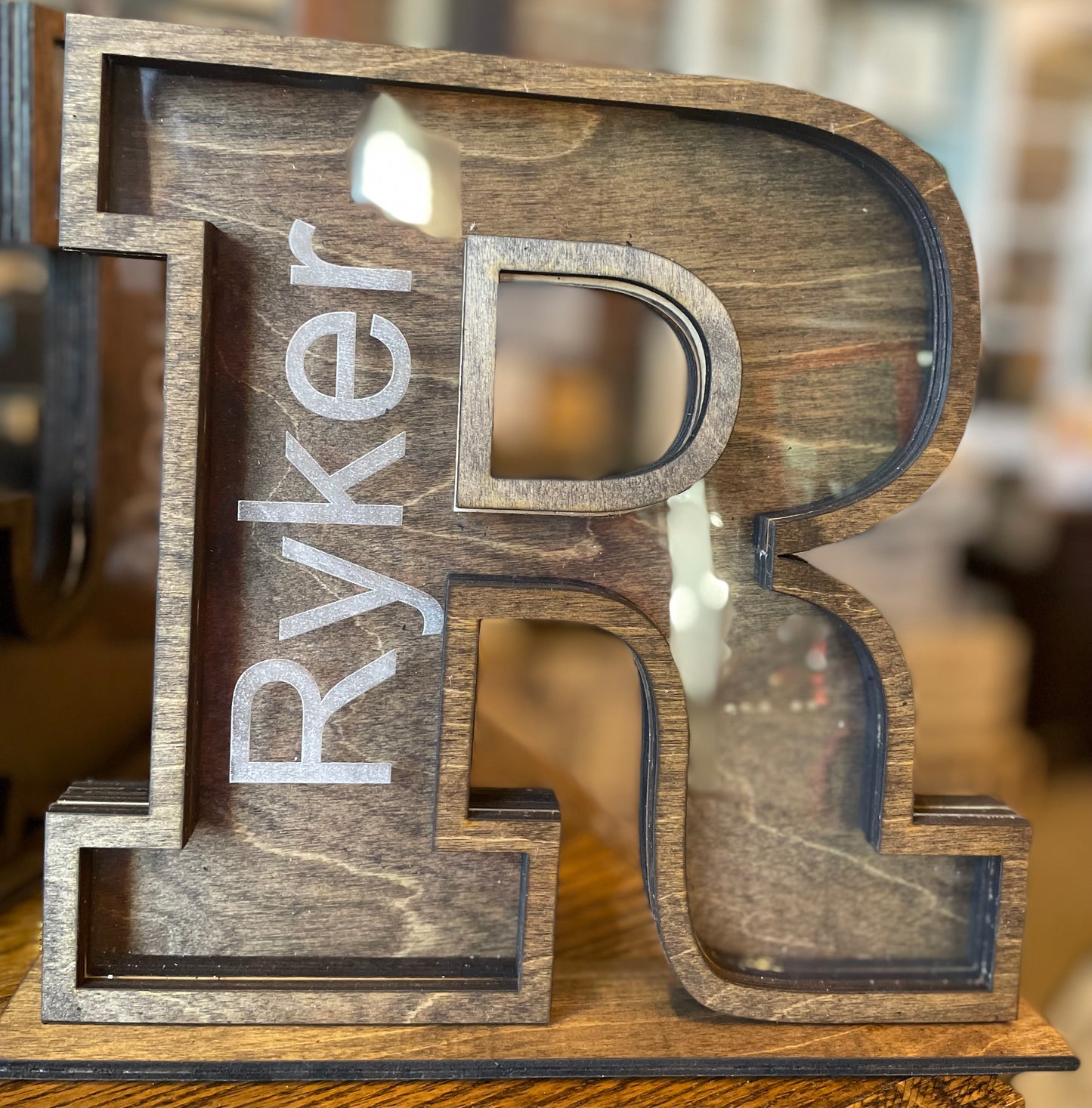 Letter piggy bank
