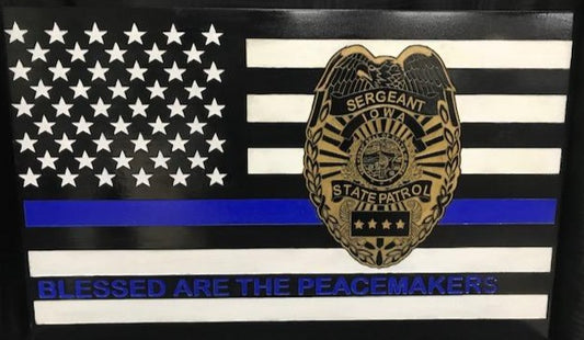 Custom laser engraved flag