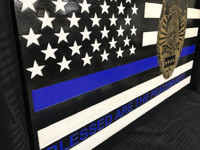 Custom laser engraved flag