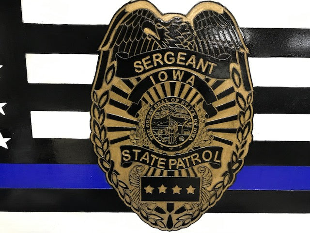 Custom laser engraved flag