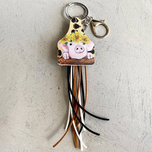 Western Style Leather Key Chain Handmade Fashion Jewelry