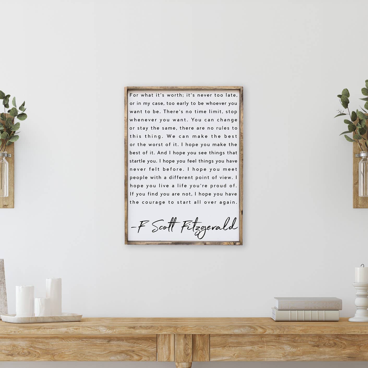 F Scott Fitzgerald Wood Sign