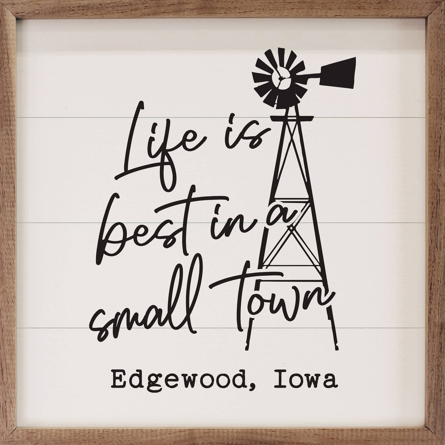 Personalized City And State Life Is Best Windmill White: 4 x 4 x 1