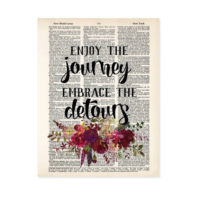 Enjoy the Journey Embrace the Detours - Inspirational Print