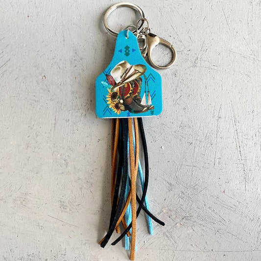 Western Style Leather Key Chain Handmade Fashion Jewelry