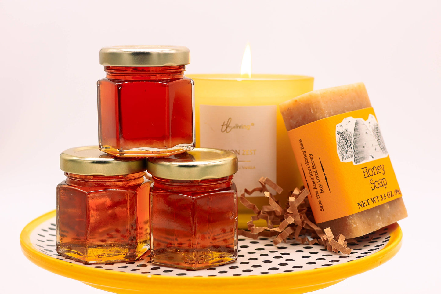 Mini Hexagon Honey Jars 2oz: No label
