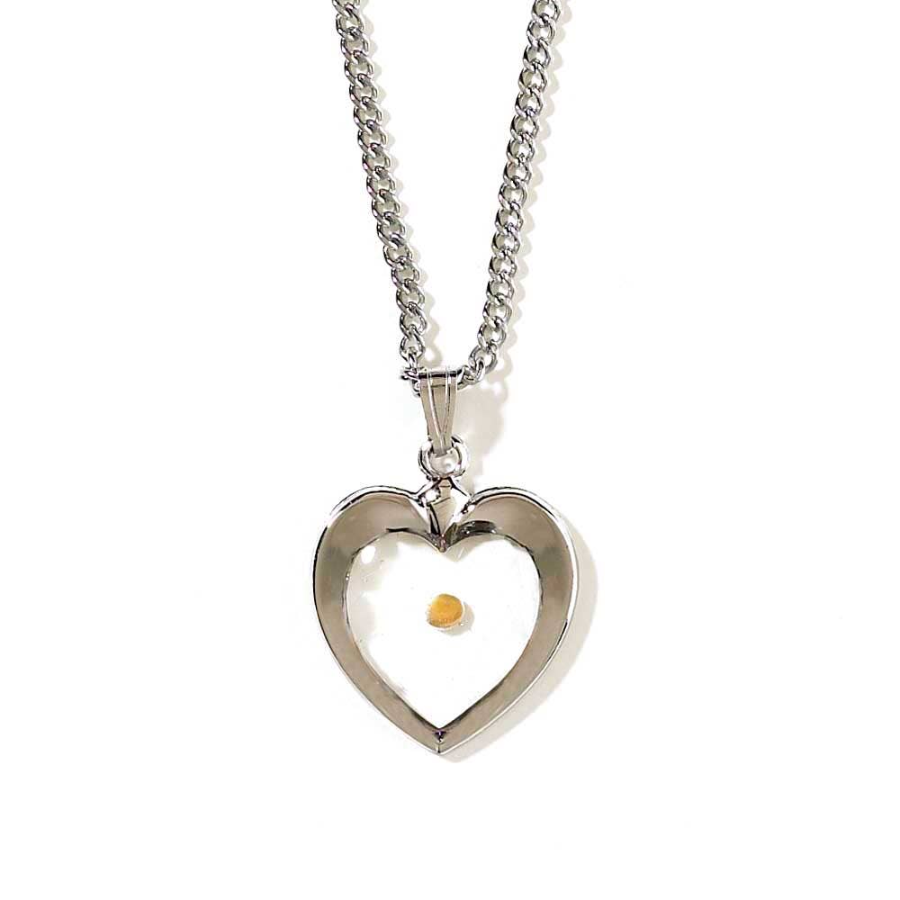 Large Heart With Mustard Seed Necklace