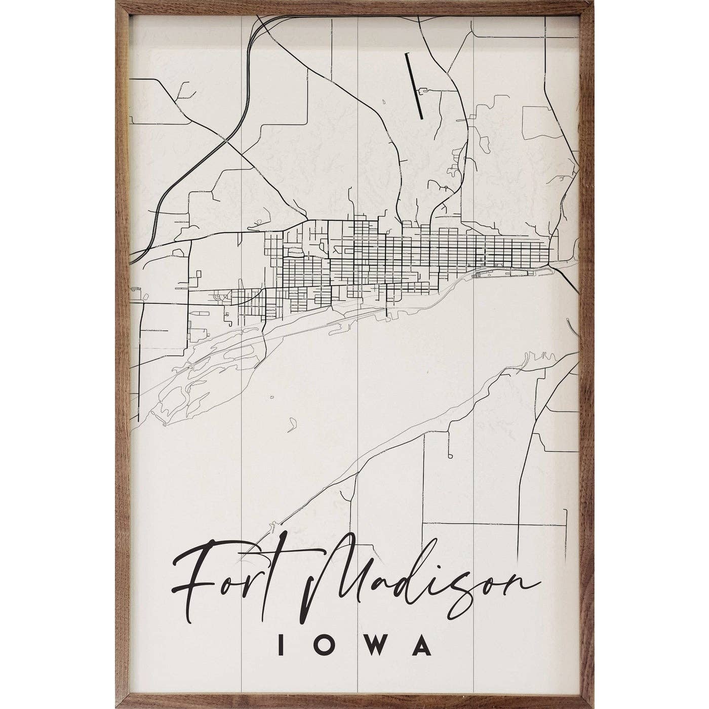 Personalized City State Coordinates Map White: 10 x 16 x 1.5