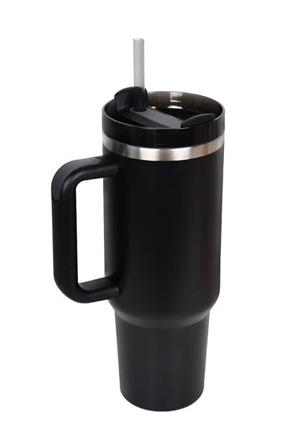 40oz STAINLESS STEEL TUMBLER SOLID: Black