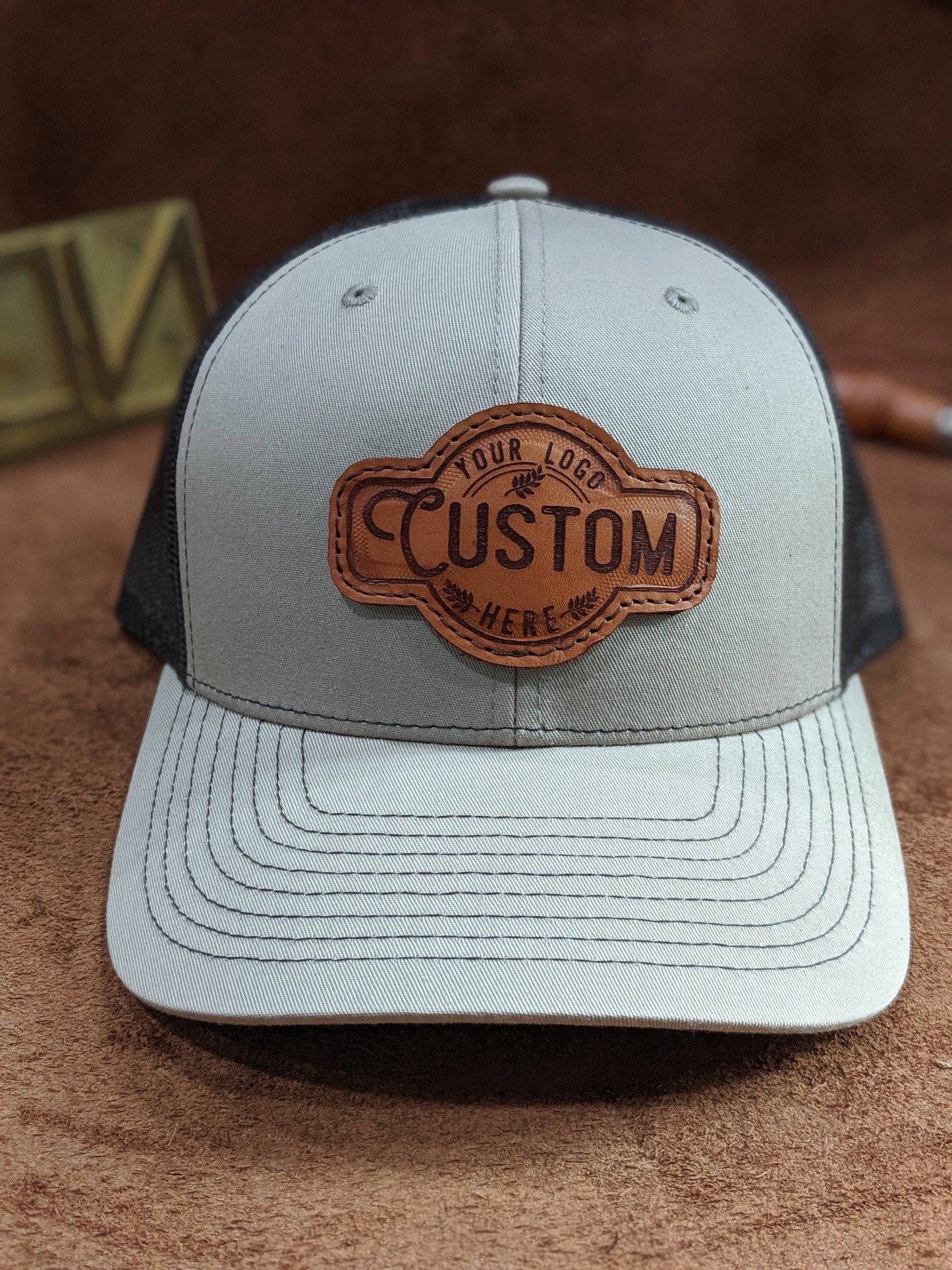 Custom Leather Patch Hat!