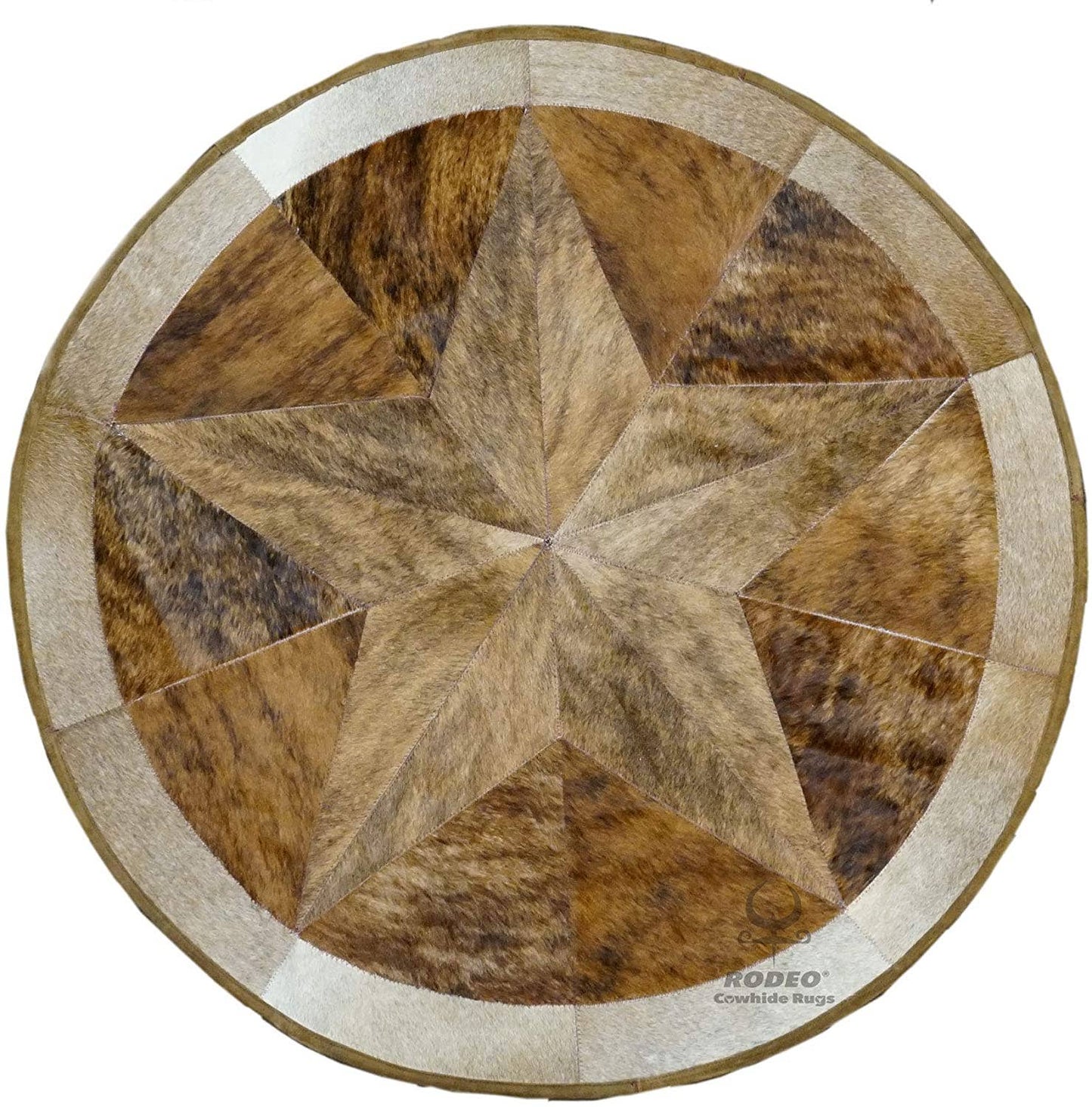 RODEO Texas Star Patch Work Cowhide Rug